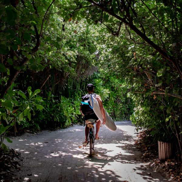 The morning commute at Six Senses Laamu Surf Resort Maldives