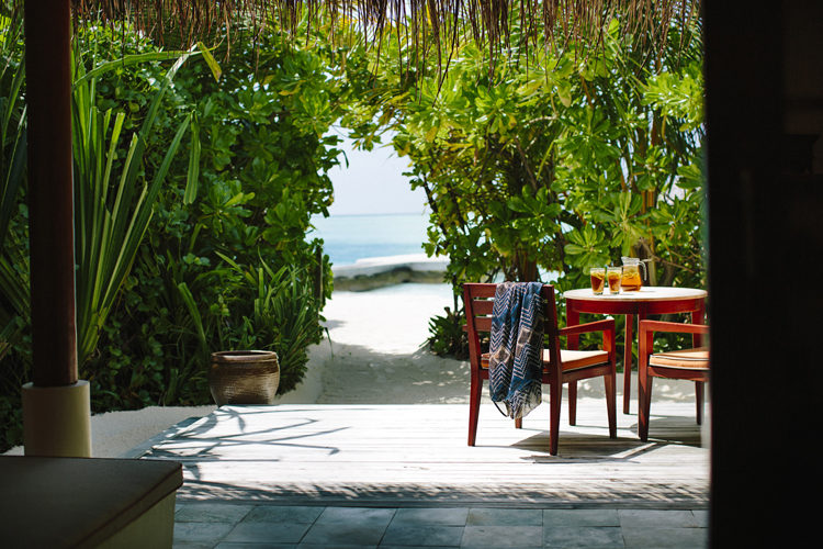 Anantara Dhigu view from beach villa towards garden and water