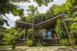 Matanivusi Surf Resort bure surrounded by tropical gardens