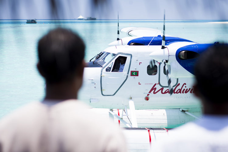 Niyama Private Island arriving by seaplane