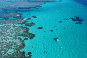 aerial of reef near Matanivusi Surf Resort