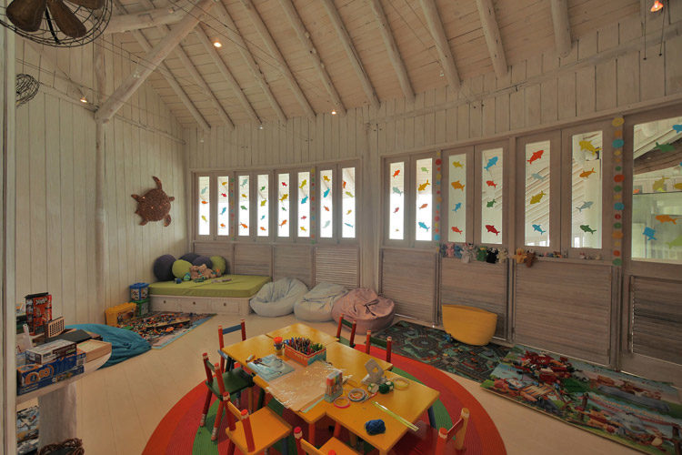 Wayfarers Atlas Luxury Family Surf Resort interior of Soneva Jani kids club The Den