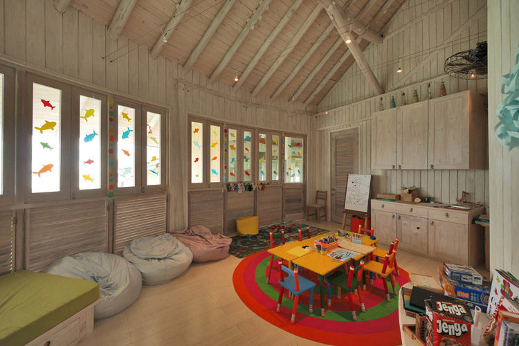 Wayfarers Atlas Luxury Family Surf Resort interior of Soneva Jani kids club The Den