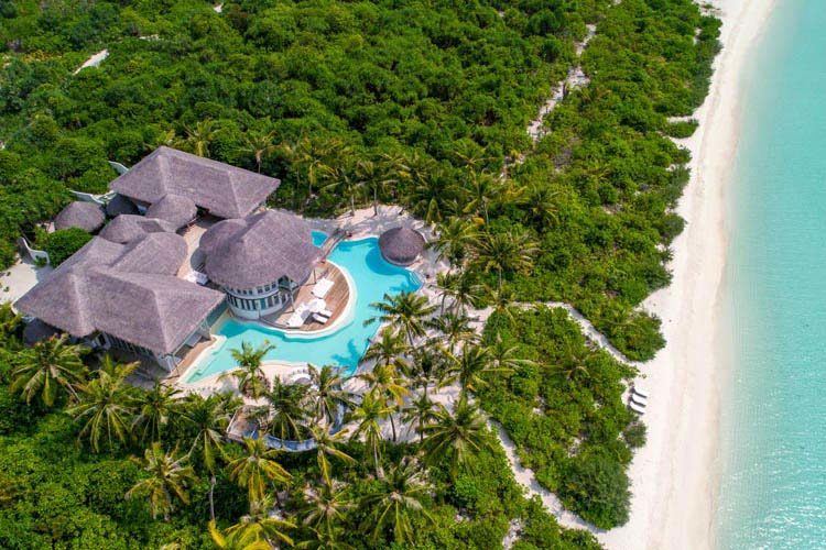 Wayfarers Atlas Maldives Surf Resort Soneva Jani 4BR Island Reserve Aerial