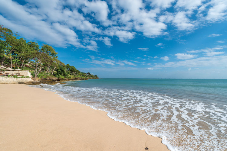 The beach at Four Seasons Jimbaran Bay Bali